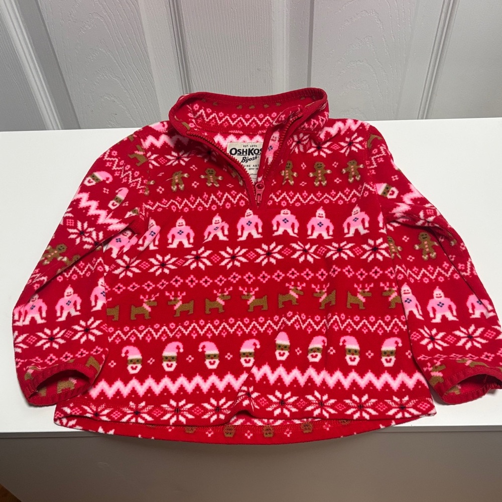 OshKosh B'gosh Red and Pink Holiday Pullover